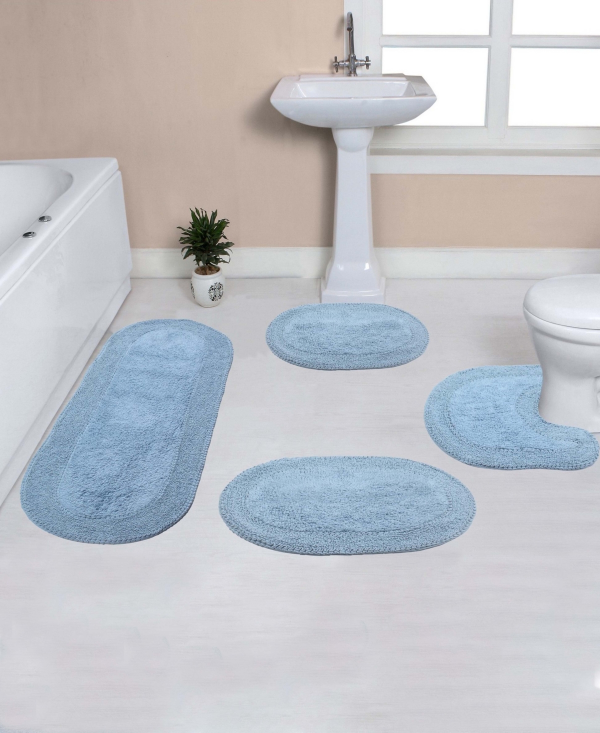 Home Weavers Double Ruffle -Pc. Bath Rug Set