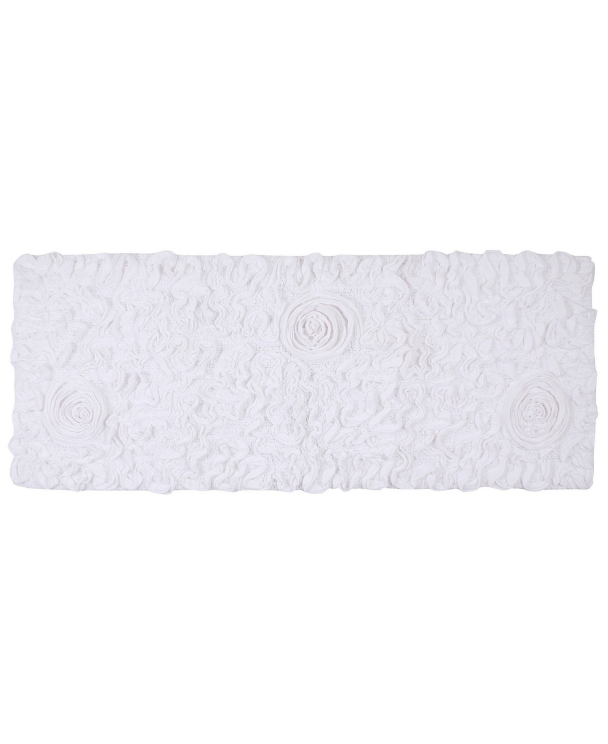 Home Weavers Bell Flower Runner Bath Rug, 21" X 54" In White