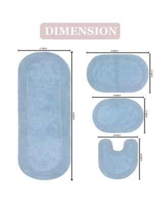 Double Ruffle 4-Pc. Bath Rug Set with Contour