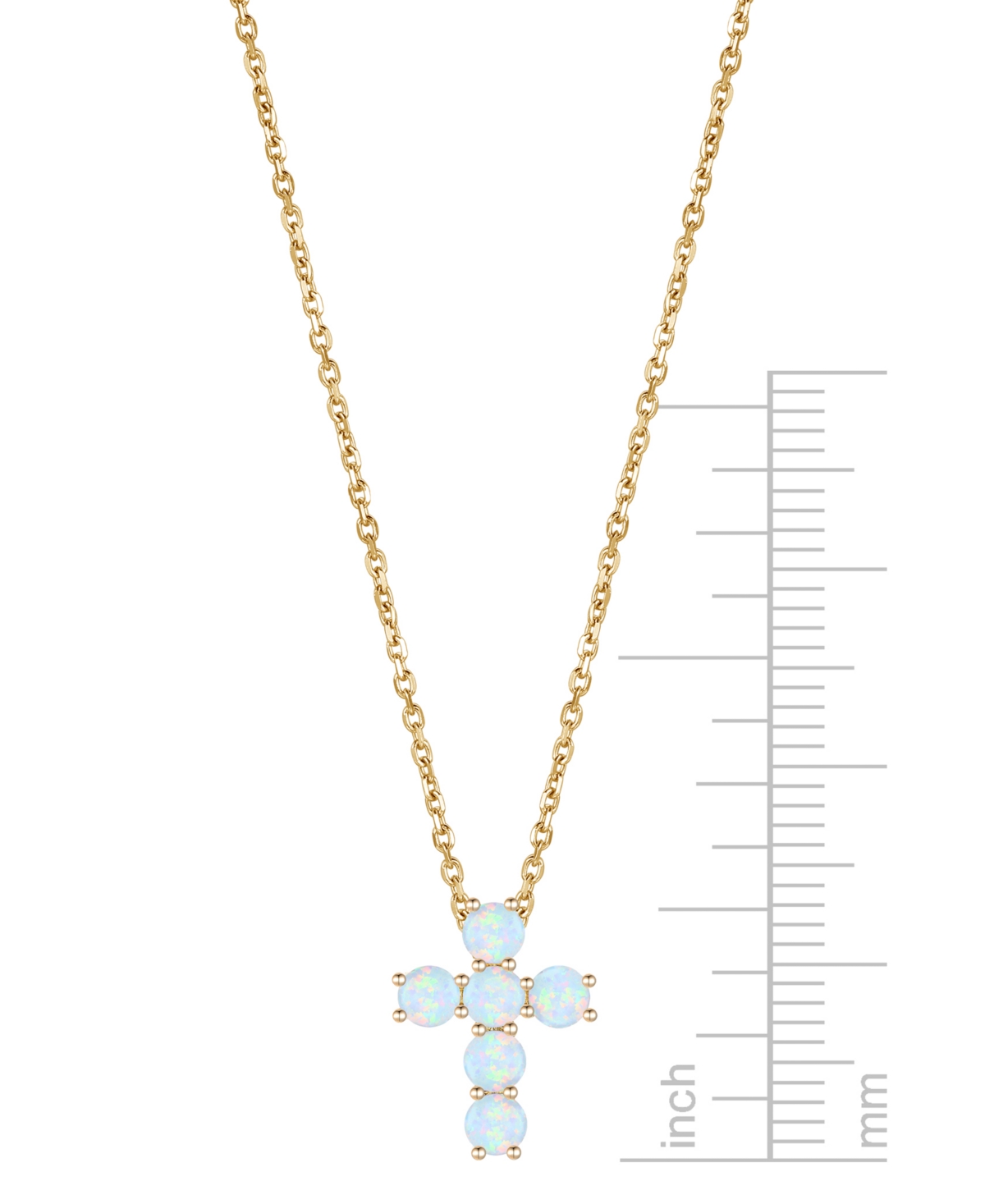 MACY'S LAB GROWN SAPPHIRE CROSS 18" PENDANT NECKLACE (3/4 CT. T.W.) IN 10K WHITE GOLD (ALSO IN LAB GROWN RU 