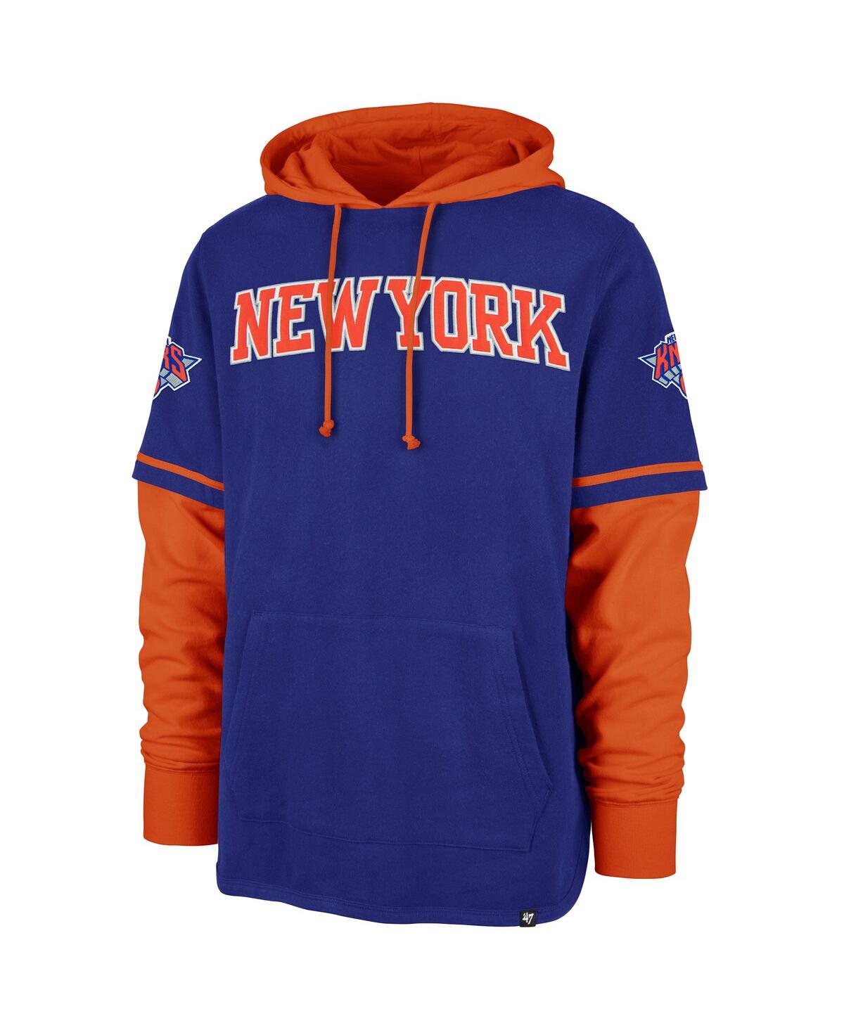 47 Brand Men'sNew York Knicks Trifecta Shortstop Pullover Hoodie - Royal