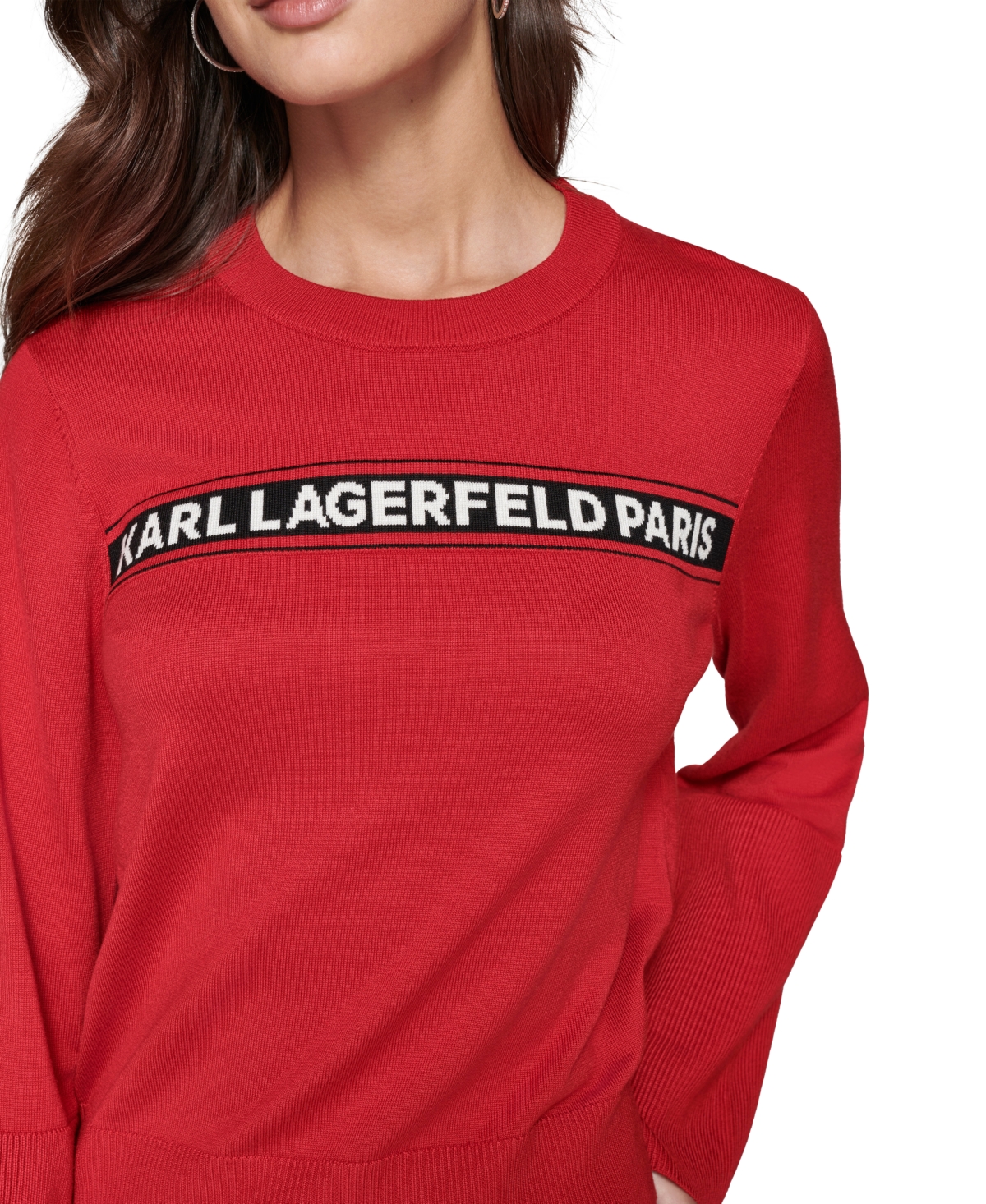 Karl Lagerfeld Paris Women's Logo Crewneck Sweater