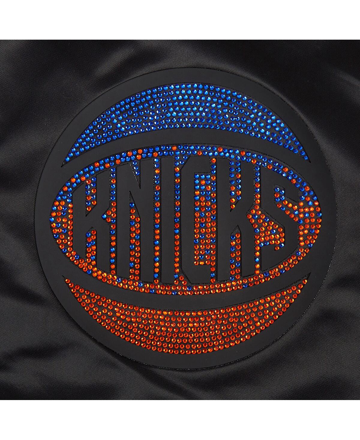 Pro Standard Women'sNew York Knicks Jeweled Satin Full-Snap Jacket - Black