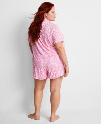 Women's 2-Pc. Short-Sleeve Notched-Collar Pajama Set XS-3X, Exclusively at Macy's
