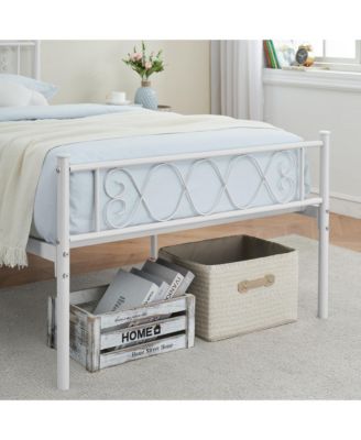 Twin Size Metal Platform Bed Frame with Headboard and Footboard, Heart Shaped Bed Frame