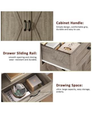 Freestanding Kitchen Pantry Cabinet with Microwave Stand, Adjustable Shelves, and Hutch Storage for Home Use