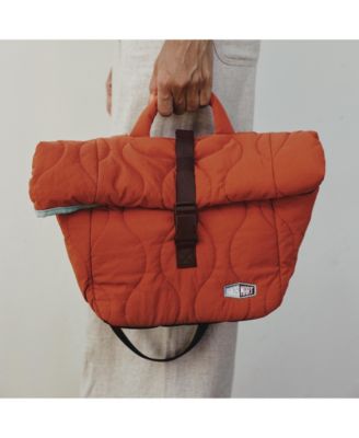 Walker Roll Top Lunch Bag with Adjustable Shoulder Strap Tangerine