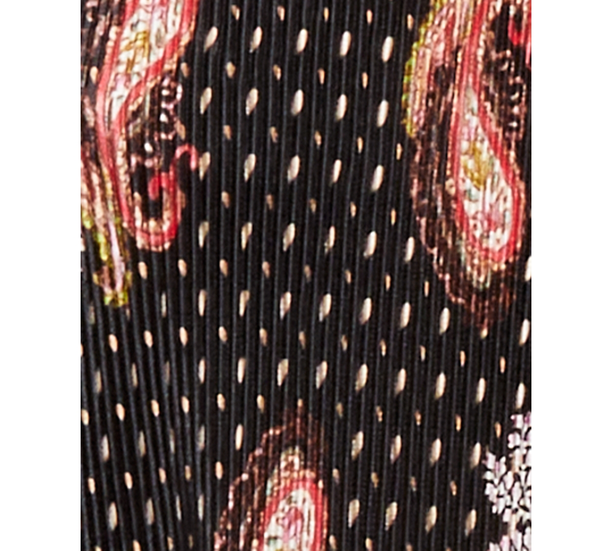 Jm Collection Women's Printed Paisley Pleated Shirt, Created For Macy's In Deep Black