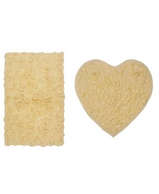 Bell Flower Heart 2-Pc. Bath Rug Set