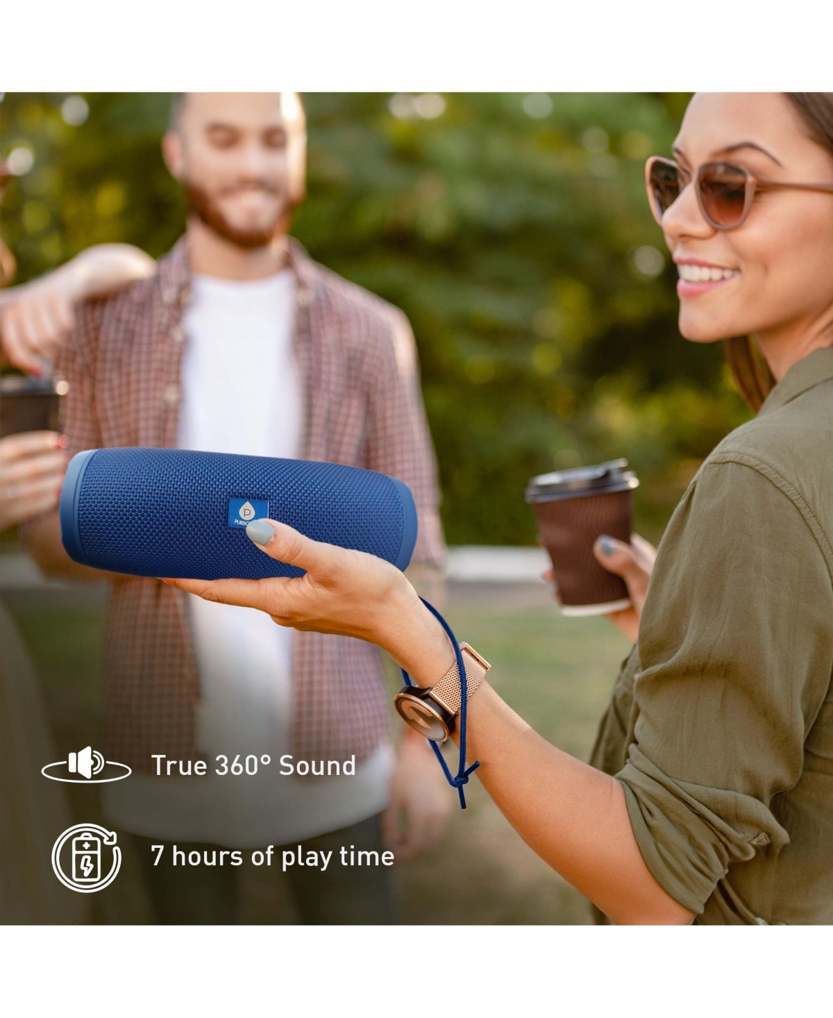 Pursonic Peak Wireless Speaker Waterproof Wireless Speaker Bundle – 360° Hi-Res Sound Anywhere, Anytime