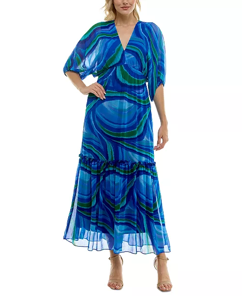 women's printed fit & flare dress