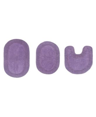 Double Ruffle 3-Pc. Bath Rug Set with Contour