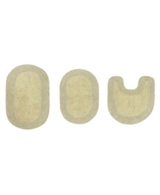 Double Ruffle 3-Pc. Bath Rug Set with Contour