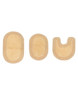 Double Ruffle 3-Pc. Bath Rug Set with Contour