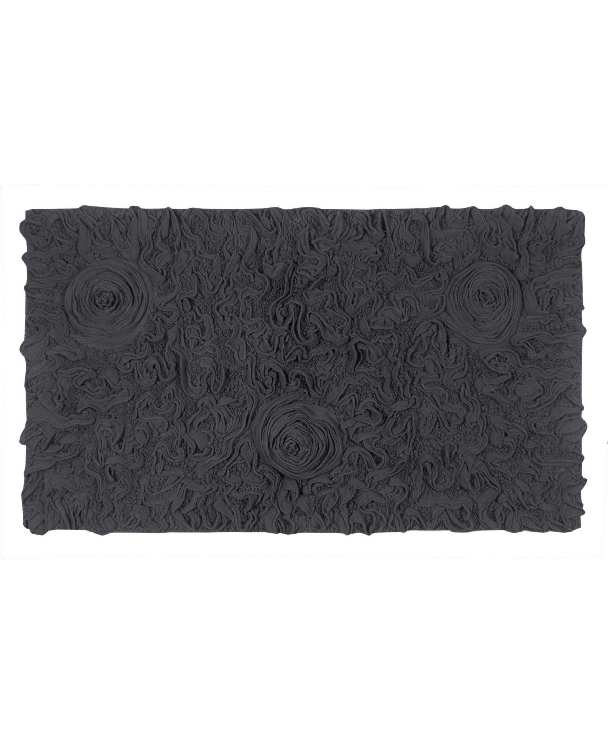 Home Weavers Bell Flower Bath Rug, 24" X 40" In Gray