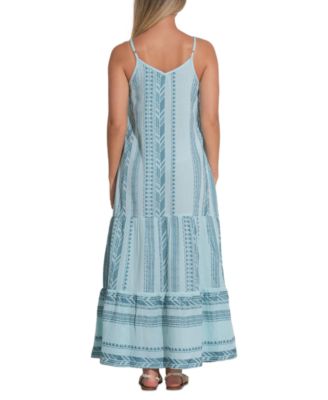 Women's Arrow-Print Flounce-Hem Maxi Dress