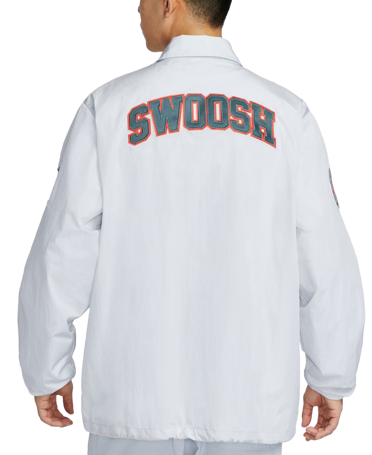 Shop Nike Men's Authentic Logo Coaches Jacket In Photon Dust