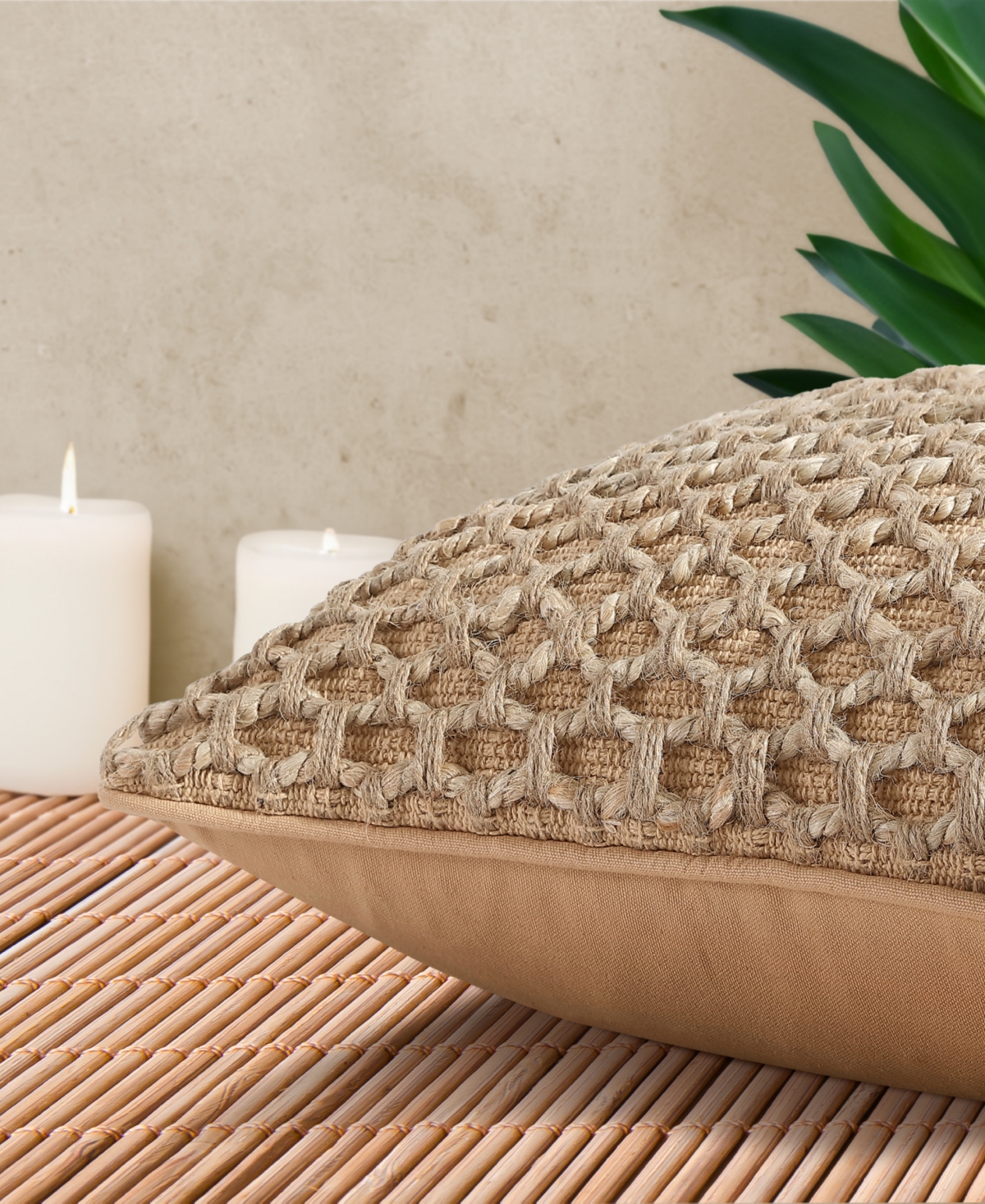Boho Living Jada Jute Decorative Pillow, 12" X 20" In Sand