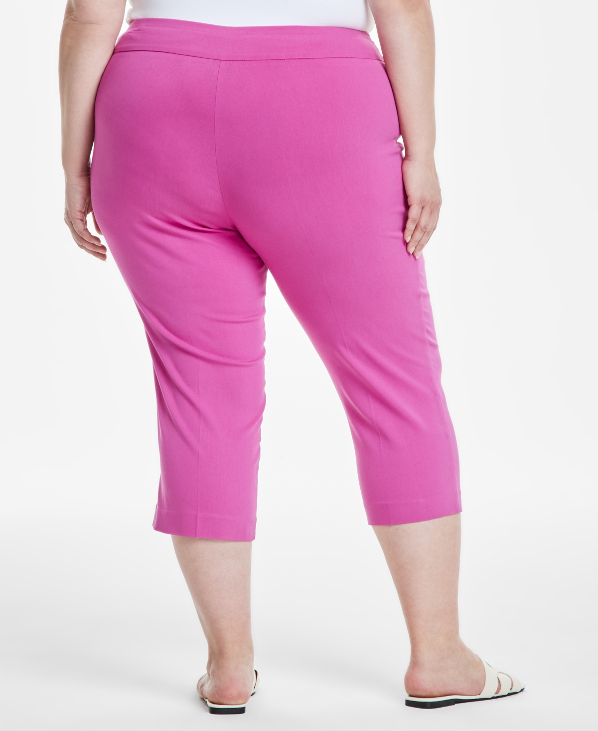 JM COLLECTION PLUS SIZE TUMMY CONTROL PULL-ON CAPRI PANTS, EXCLUSIVELY AT MACY'S 