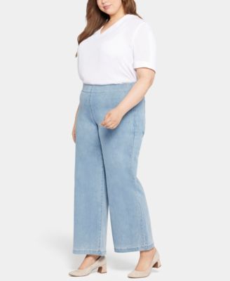 Plus Size Pull-On Teresa Wide Leg Jeans