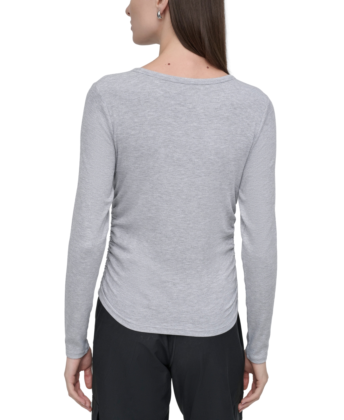 Dkny Sport Women's Ribbed Ruched Top