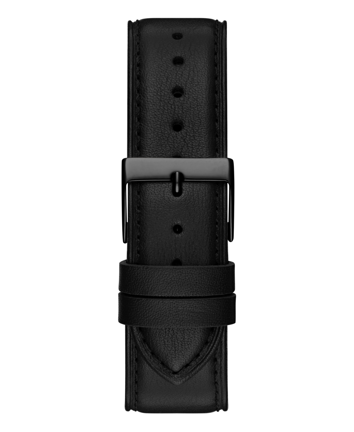 Guess Men's Analog Black Genuine Leather Watch, 44mm In Black