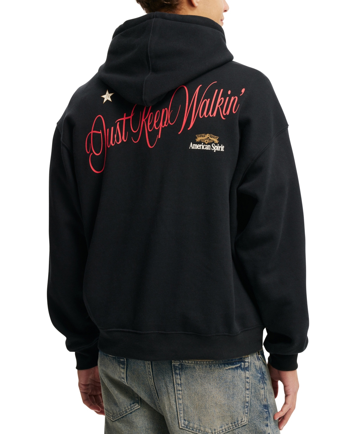 Cotton On Men's Box Fit Graphic Hoodie -American Spirit