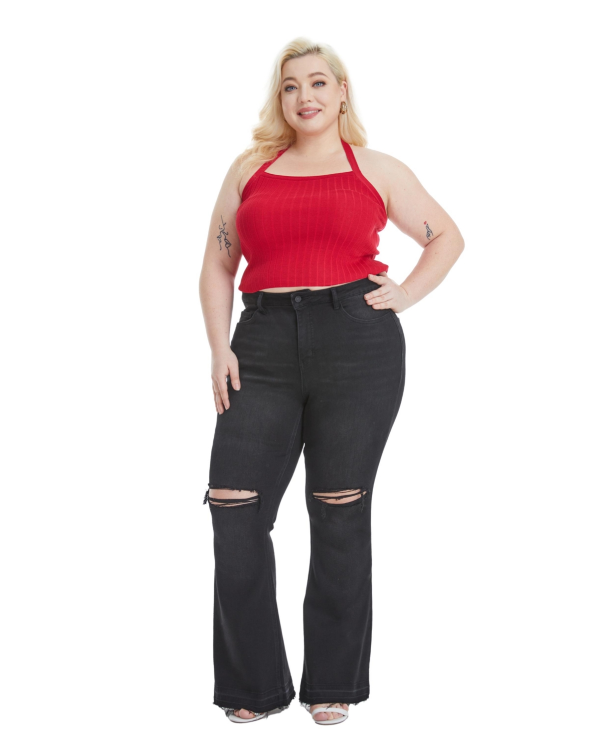 Bayeas Plus Size Lauren High Rise Flare Jeans