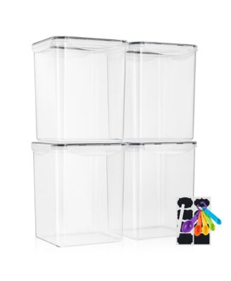 4 Pack Airtight (5qt/170oz) Food Storage Containers with Lids, Labels & Marker -Store Baking Supplies, Sugar, Flour, Rice and More -BPA Free