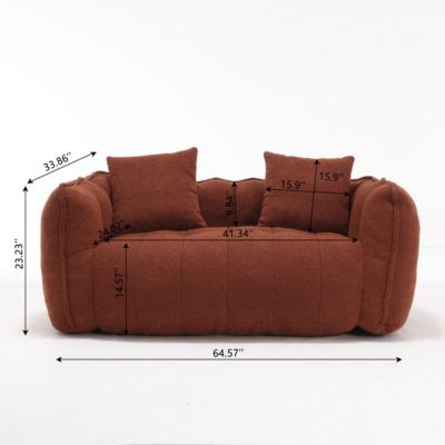 Two-Person Beanbag Chair with Foam Core, Comfortable Recliner Sofa for Gaming and TV