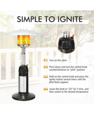 11 000 BTU Portable Tabletop Propane Patio Standing Heater-Black