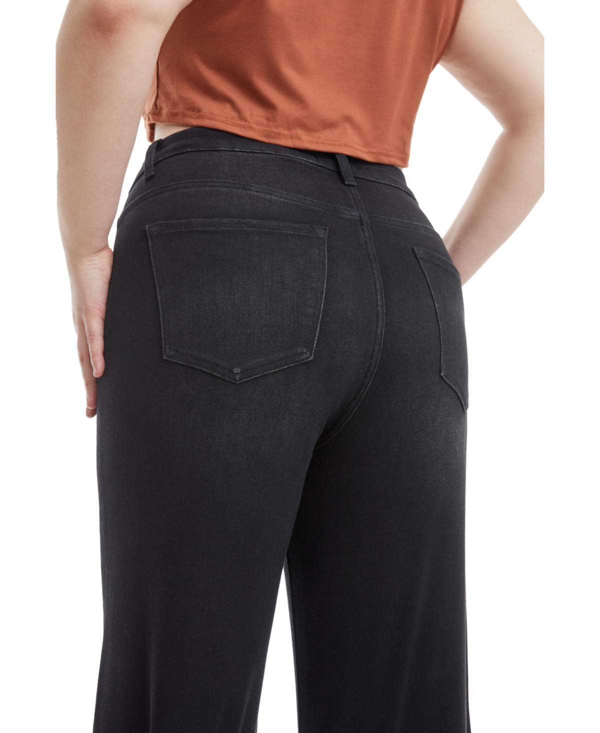 Bayeas Plus Size High Rise Wide Leg With Frayed Hem