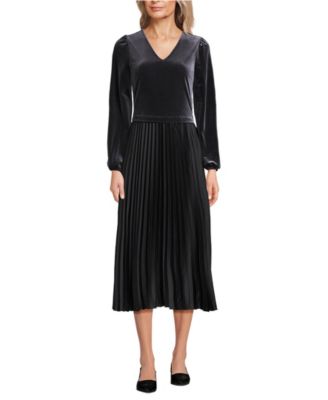 Women's Velvet and Satin Duet Midi Dress