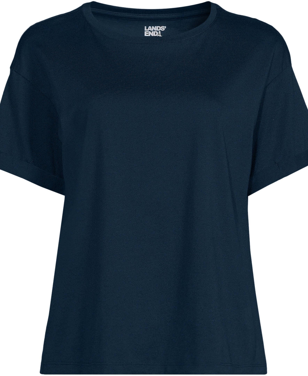 Lands' End Women's Oversized Supima Short Sleeve Crew Neck T-Shirt