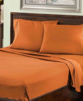 800 Thread Count Cotton 4 Piece Solid Deep Pocket Bed Sheet Set, Queen
