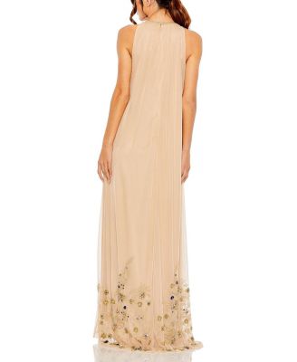 ●Mac Duggal●ロングフレアスリーブ メッシュ トラペーズドレス ○Mac Duggal○ロングフレアスリーブ メッシュ トラペーズドレス