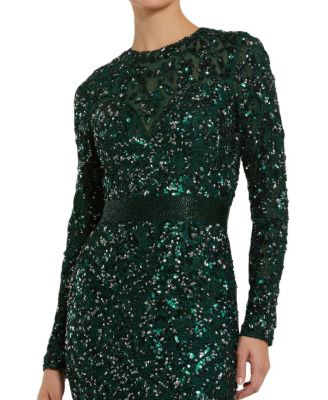 Women's Embellished Long Sleeve Gown