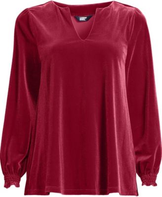 Women's Long Sleeve Velvet Blouse