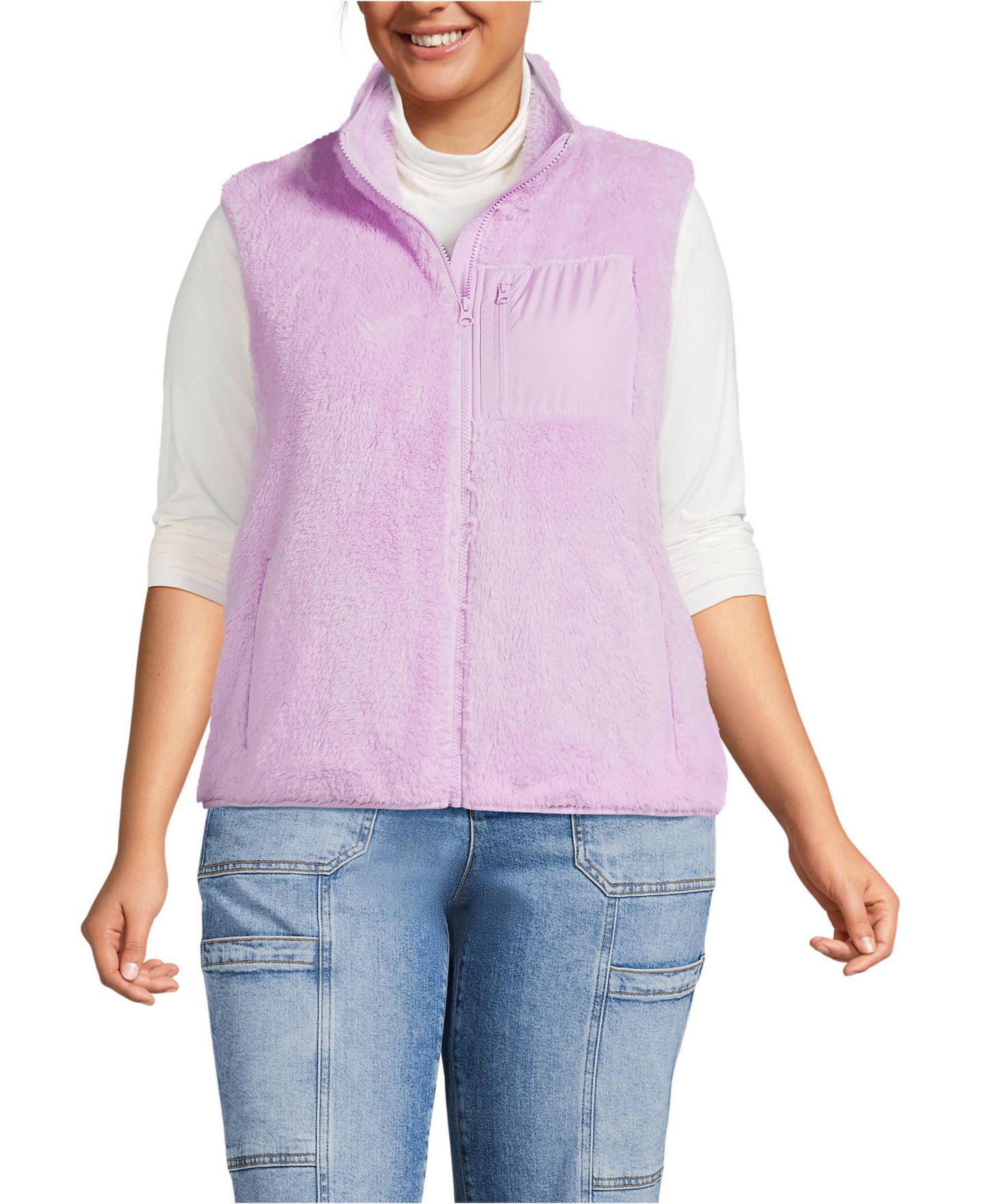 Женский жилет Lands' End Plus Size Cozy High Pile Fleece Vest — фото 1