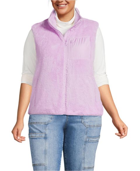 Женские жилеты Lands' End Plus Size Cozy High Pile Fleece Vest