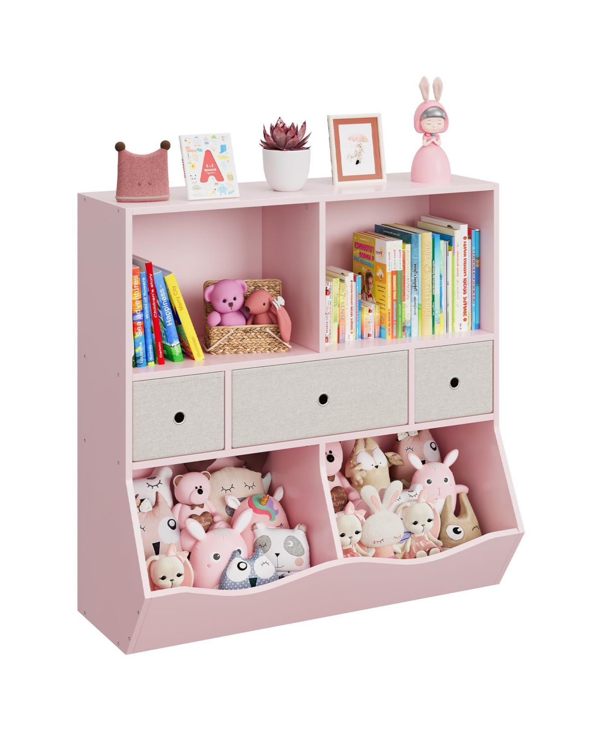 gaomon Kids Toy Storage Organizer, Kids Bookshelf with 2 Bookshelfs
