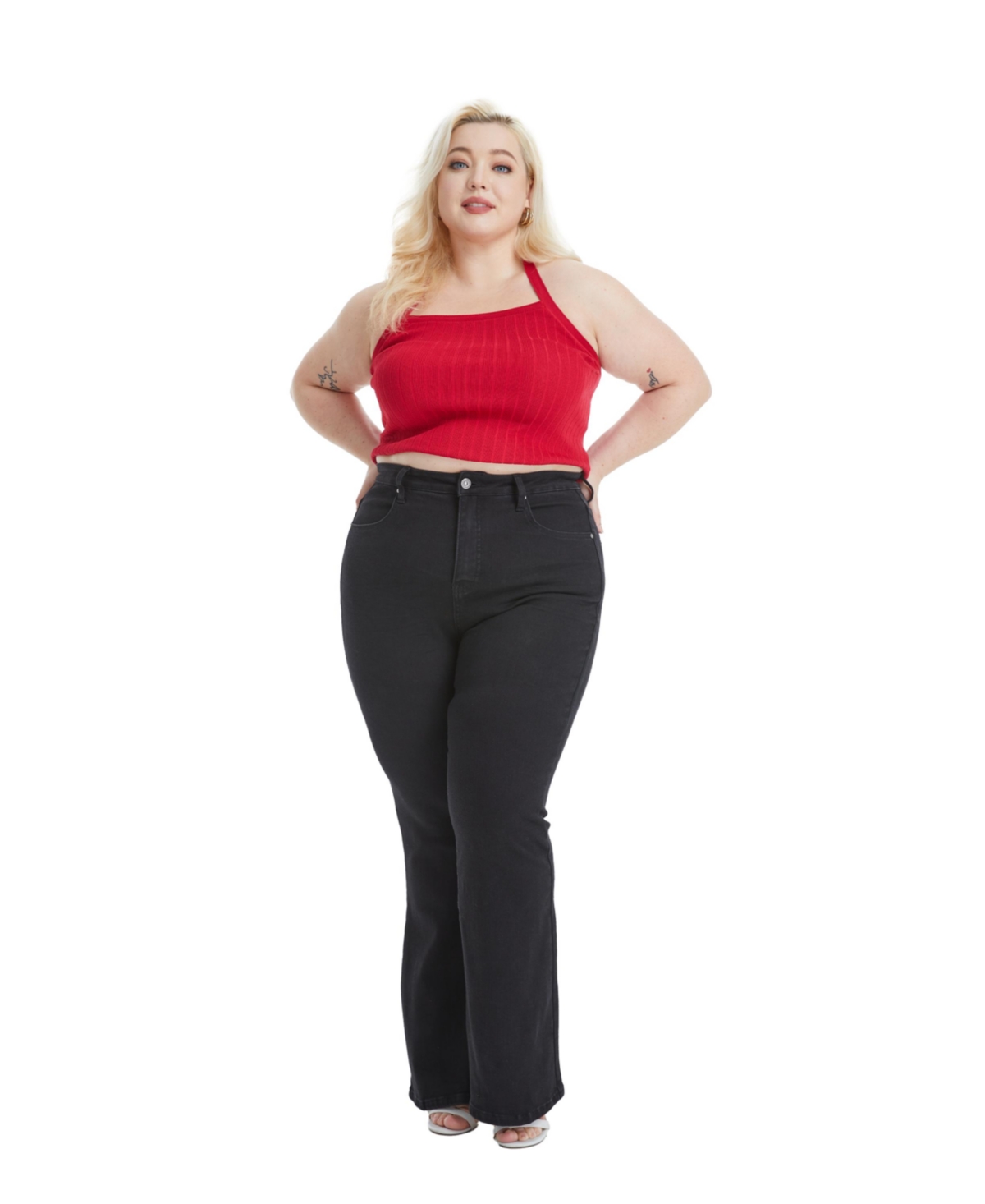 Bayeas Plus Size High Rise Flare Jeans