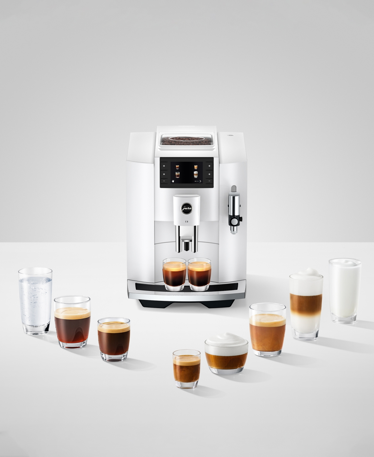 Jura E8 Automatic Coffee Machine In Piano White