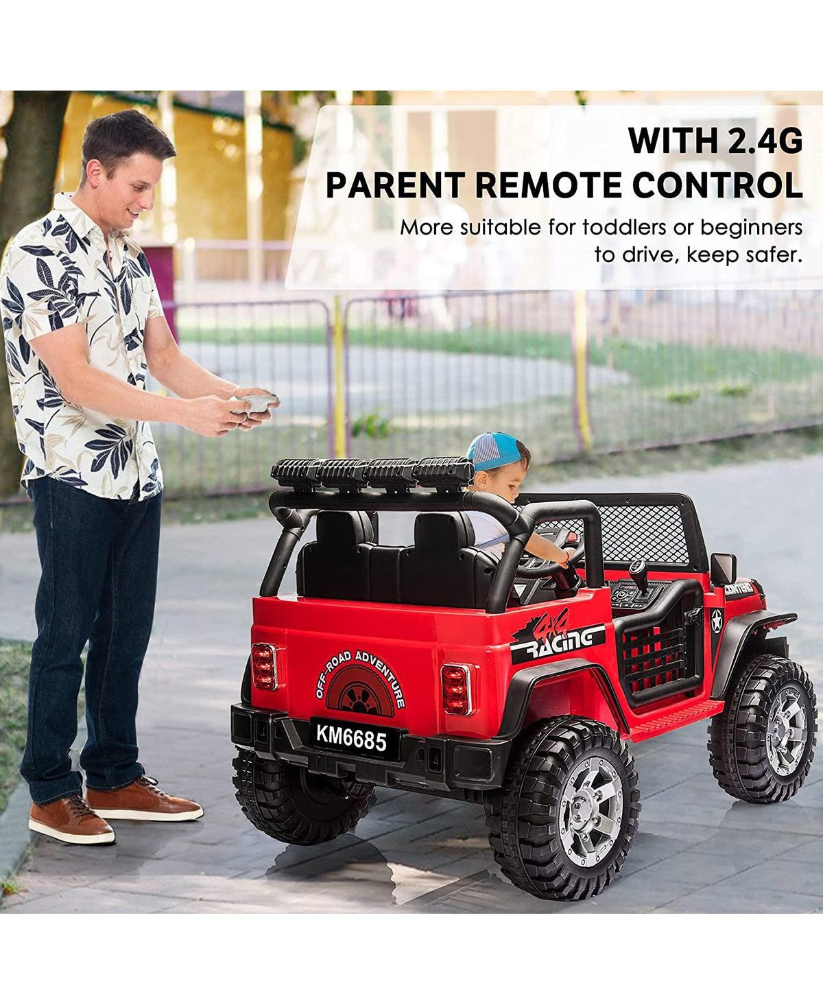 Slickblue 12V Electric Kids Ride-On Car 2-Seat Suv Truck for Exciting Adventures