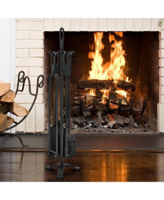 5 Pieces Fireplace Tool Set Fireplace Accessories with Poker