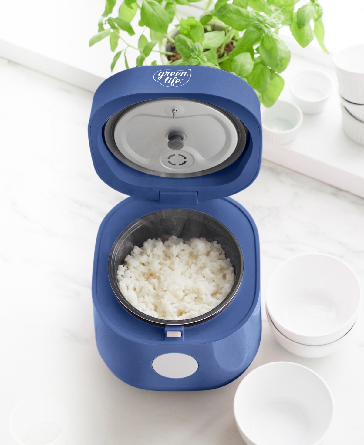 Greenlife Ceramic Nonstick Healthy Go Grains Rice Cooker In Blue