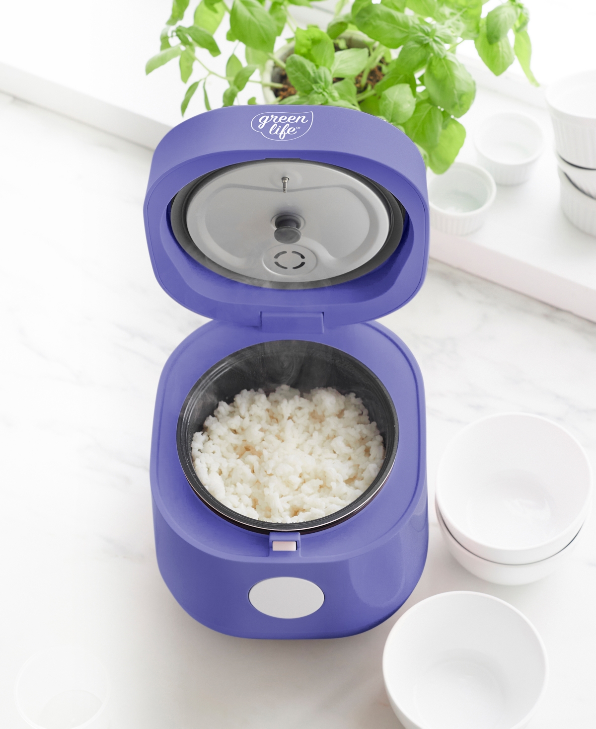 Greenlife Ceramic Nonstick Healthy Go Grains Rice Cooker In Periwinkle