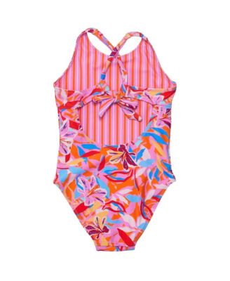 Big Girls Blooming Sunset Sustainable X Back Swimsuit