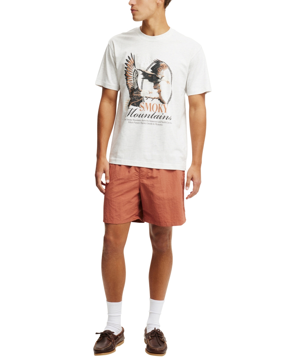 Cotton On Men's Loose Fit Art T-Shirt -Smokey Mountains
