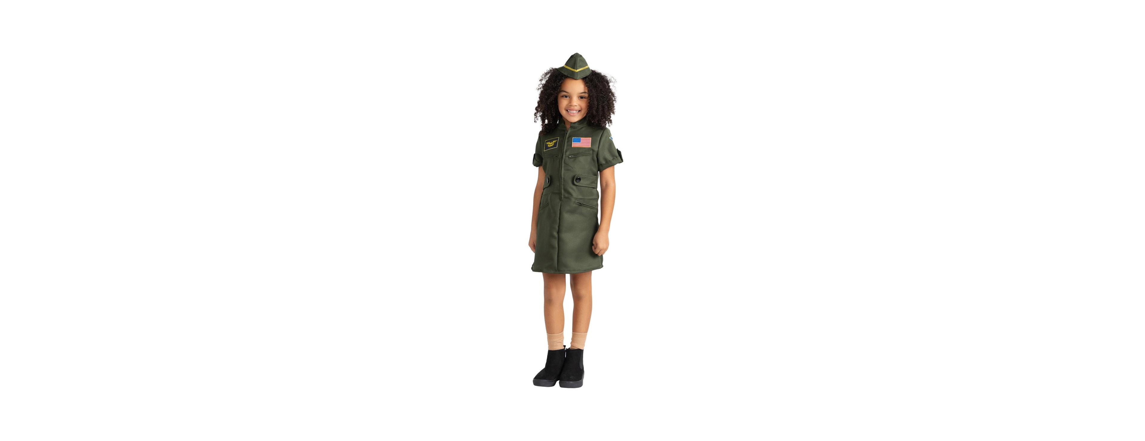 Dress Up America Kids Fighter Pilot Costume Dress & Hat Costume Set